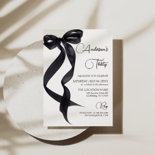 Coquette Black Bow 30e verjaardag Uitnodiging