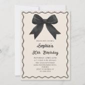 Coquette Black Bow 30e verjaardag Uitnodiging (Voorkant)