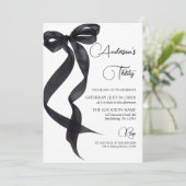 Coquette Black Bow 30th Birthday Party Invitation (Debout devant)