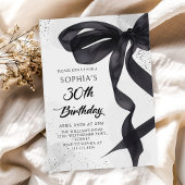 Coquette Black Bow 30th Birthday Party Invitation