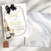 Coquette Black Bow Adulte Anniversaire Invitation