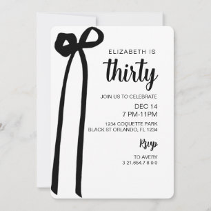 Coquette Black Bow Invitation, Invitation modifiab