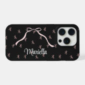 Coquette Black Bow Personalized Phone (Verso Horizontal)