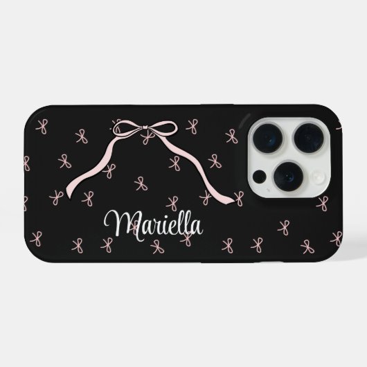 Coquette Black Bow Personalized Phone (Verso Horizontal)