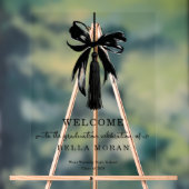Coquette Black Bow & Tassel Graduation Party Sign (Neutre)
