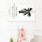 Coquette Black Bow & Tassel Graduation Party Sign Spandoek (Insitu)