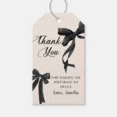 Coquette Black Bow Verjaardagscadeau Label Cadeaulabel (Voorkant)