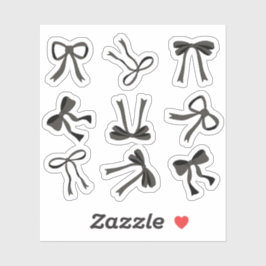 Coquette black Bows Sticker