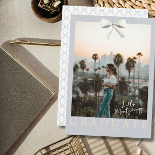 Coquette blanche Bow Trellis Faire-part de graduat