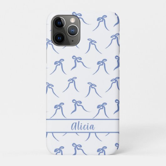 Coquette Blauw en Wit Bogen Case-Mate iPhone Case (Achterkant)