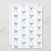 Coquette Blauwe Strik Bruiloft Feest Bedankkaart (Achterkant)