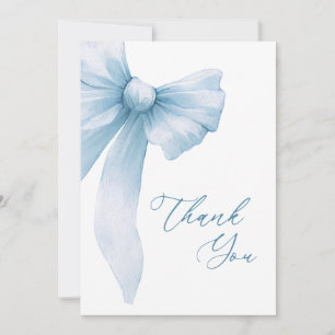 Coquette Blauwe Strik Bruiloftsfeest Bedankkaart