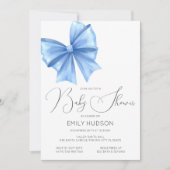 Coquette Bleue Modifiable Bow Invitation (Devant)
