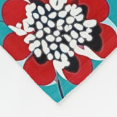 Coquette, bloemen en hart blauwgroen rood monogram fleece deken (Hoek)