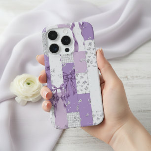 Coquette bloemstuk patchwork quilt lente bloemen s iPhone 15 pro hoesje