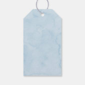 Coquette Blue Bow Baby shower Cadeaulabel (Achterkant)