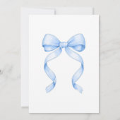 Coquette Blue Bow Birthday Invitation (Dos)