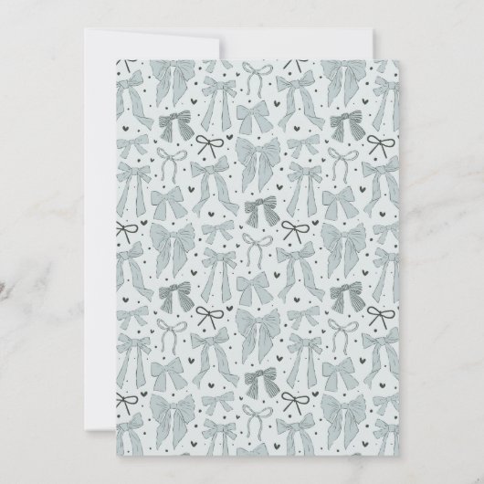 Coquette Blue Bow Graduation Party Invitation (Dos)