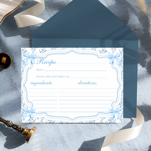 Coquette Blue Bow Recept voor de Bride Recept Kaar