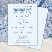Coquette Blue Bows Christelijk Kind van God Boy Kaart