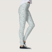 Coquette Blue Bows Hand getrokken patroon Leggings (Rechts)