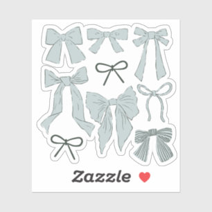 Coquette Blue Bows Romantisch Sticker