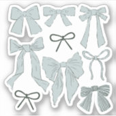 Coquette Blue Bows Romantisch Sticker (Voorkant)