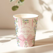 Coquette Blush Pink Bow Rose Baby Shower Papieren Bekers