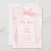 Coquette Blush Pink Bow Whimsical Schattige Baby s Kaart (Voorkant)