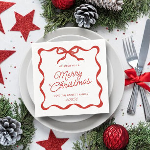 Coquette Bochtig Lint & Strik Retro Prettig Kerstf Servet