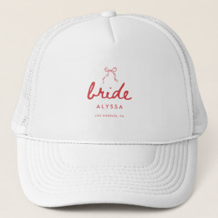 Coquette Boog Aangepaste Bruidsnaam Bachelorette Trucker Pet
