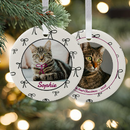 Coquette Boog Custom Huisdier Ornament met Foto