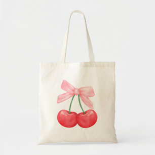 Coquette Boog Eenvoudig Roze Schattige Meisje Kers Tote Bag