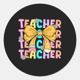 Coquette Boog Leerkracht Student Happy First Day B Ronde Sticker