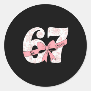Coquette Boog Nummer 67 Meme Nk Bloemstuk Ronde Sticker
