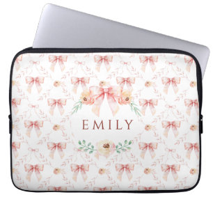 Coquette boog waterverf laptop sleeve