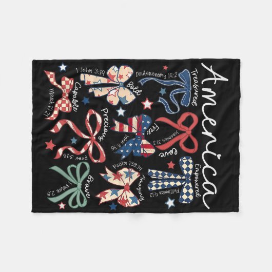 Coquette Bow 4 juli Christelijk Jesus Independe Fleece Deken (Voorkant (Horizontaal))