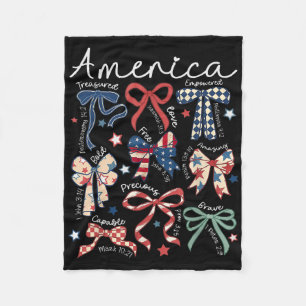 Coquette Bow 4 juli Christelijk Jesus Independe Fleece Deken