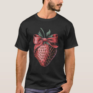 Coquette Bow Aardbei Cool Aardbeien T-shirt