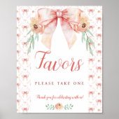Coquette Bow Baby shower begunstigt Poster (Voorkant)