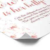 Coquette Bow Baby shower Hoe groot is Belly Poster (Hoek)