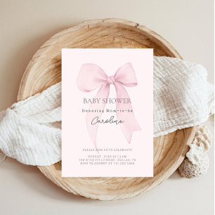 Coquette Bow-Baby shower Kaart