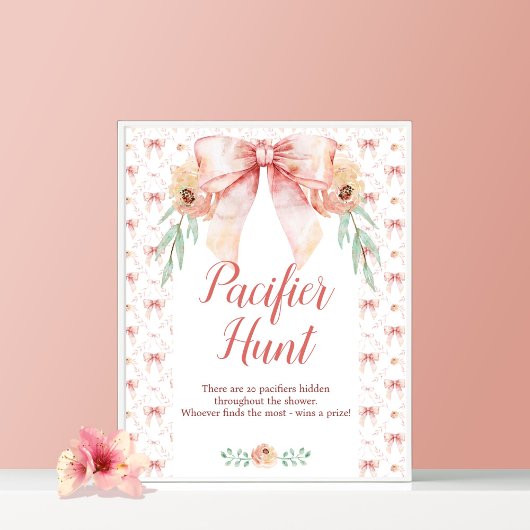 Coquette Bow Baby shower Ne dites pas Baby Poster
