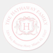 Coquette Bow Ballerina adreslabel Ronde Sticker (Voorkant)