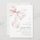 Coquette Bow Baptism Invitation (Devant)