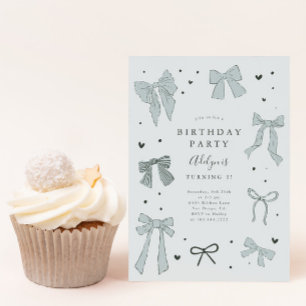 Coquette Bow Boy Verjaardagsfeestje Uitnodiging