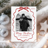 Coquette Bow Carte photo de vacances, Joyeux Noël