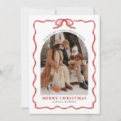 Coquette Bow Carte photo de vacances, Joyeux Noël (Devant)