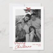 Coquette Bow Carte photo de vacances, Joyeux Noël (Devant)