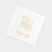 Coquette Bow Champagne Mariage Cocktail Serviettes (Gauche)